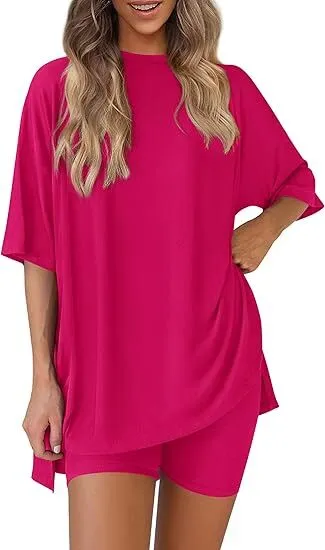Women's Oversized Shirt and Biker Shorts Lounge Set image 11
