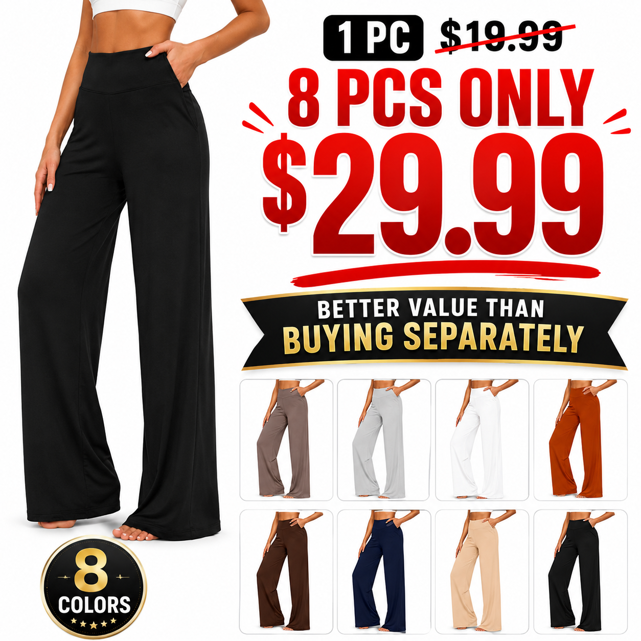 Women's High-Waist Business Casual Pants 29-Inch Inseam