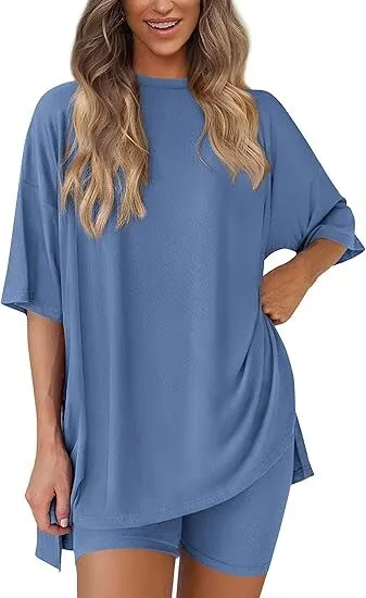 Women's Oversized Shirt and Biker Shorts Lounge Set image 13