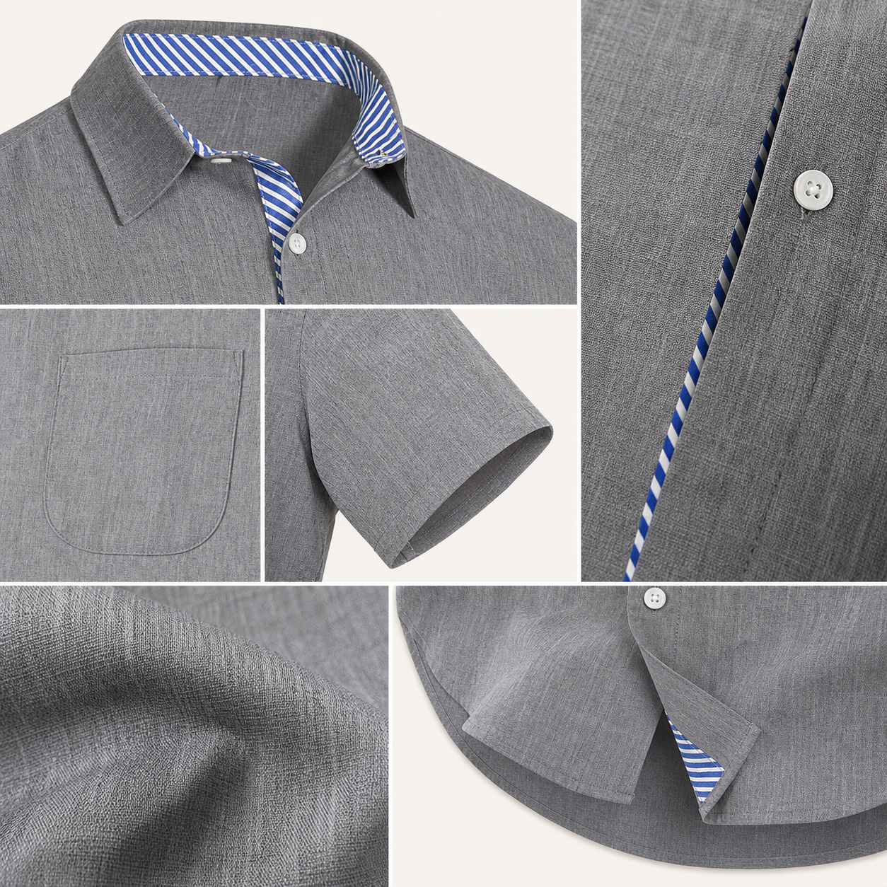 ⏰Store Closing ⚡10 Pack for $24⚡Men's Contrast Trim Short Sleeve Shirt
