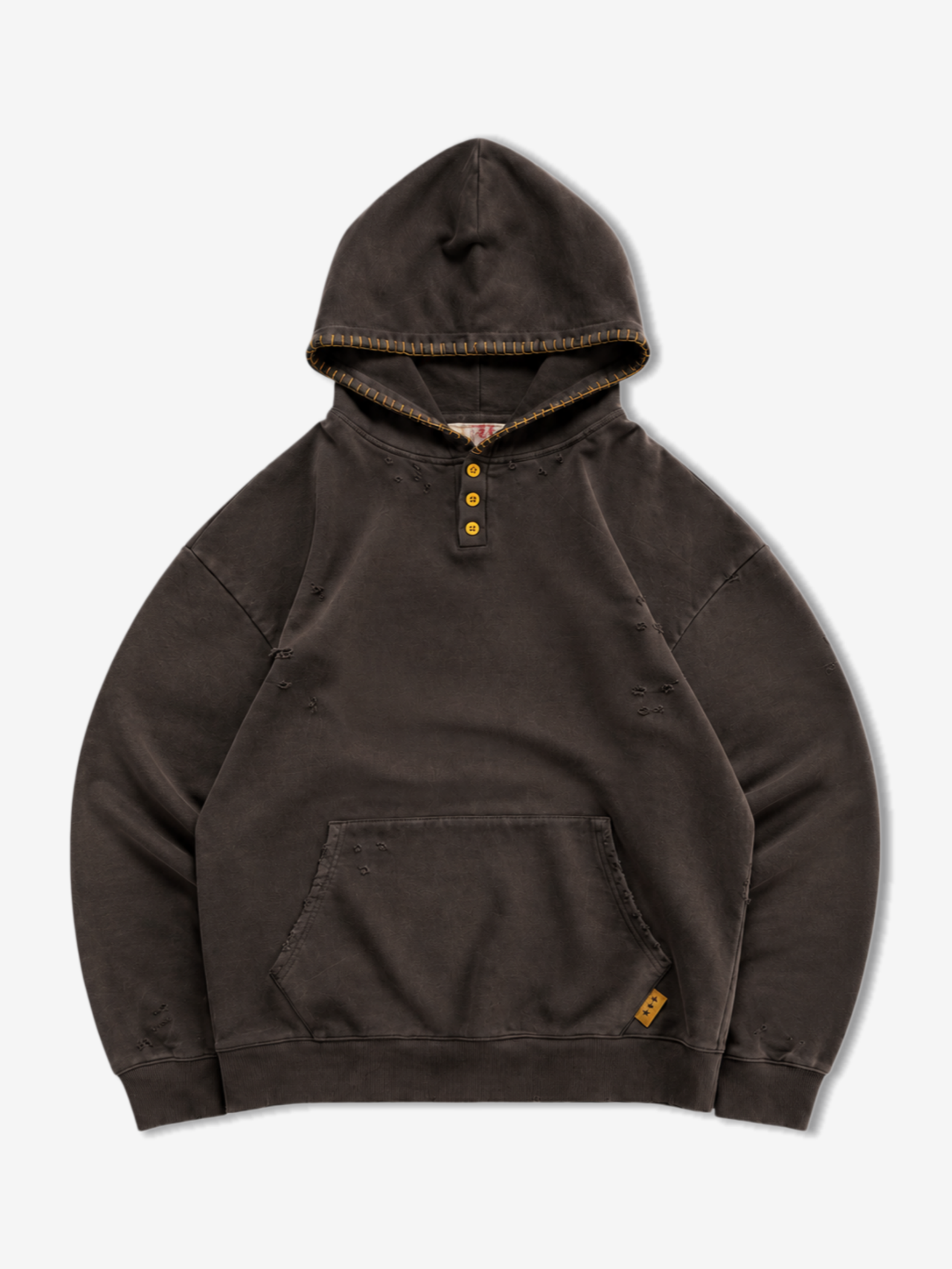 FRENCH TERRY HENLEY HOODIE