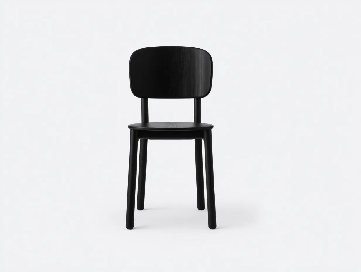 Silla de comedor de madera lacada 45 x 50 x 83 cm - negro mate - respaldo ancho para comedor-Tavexrahome