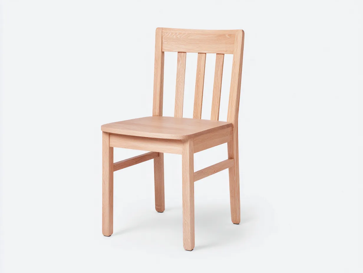 Silla de comedor de madera clara 47 x 50 x 86 cm - roble claro - respaldo de listones para comedor-Tavexrahome