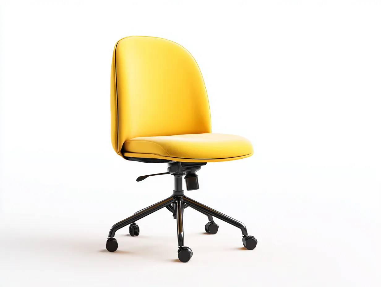 Silla de oficina tapizada 61x59x89 cm - amarillo y negro - diseño giratorio compacto-Tavexrahome