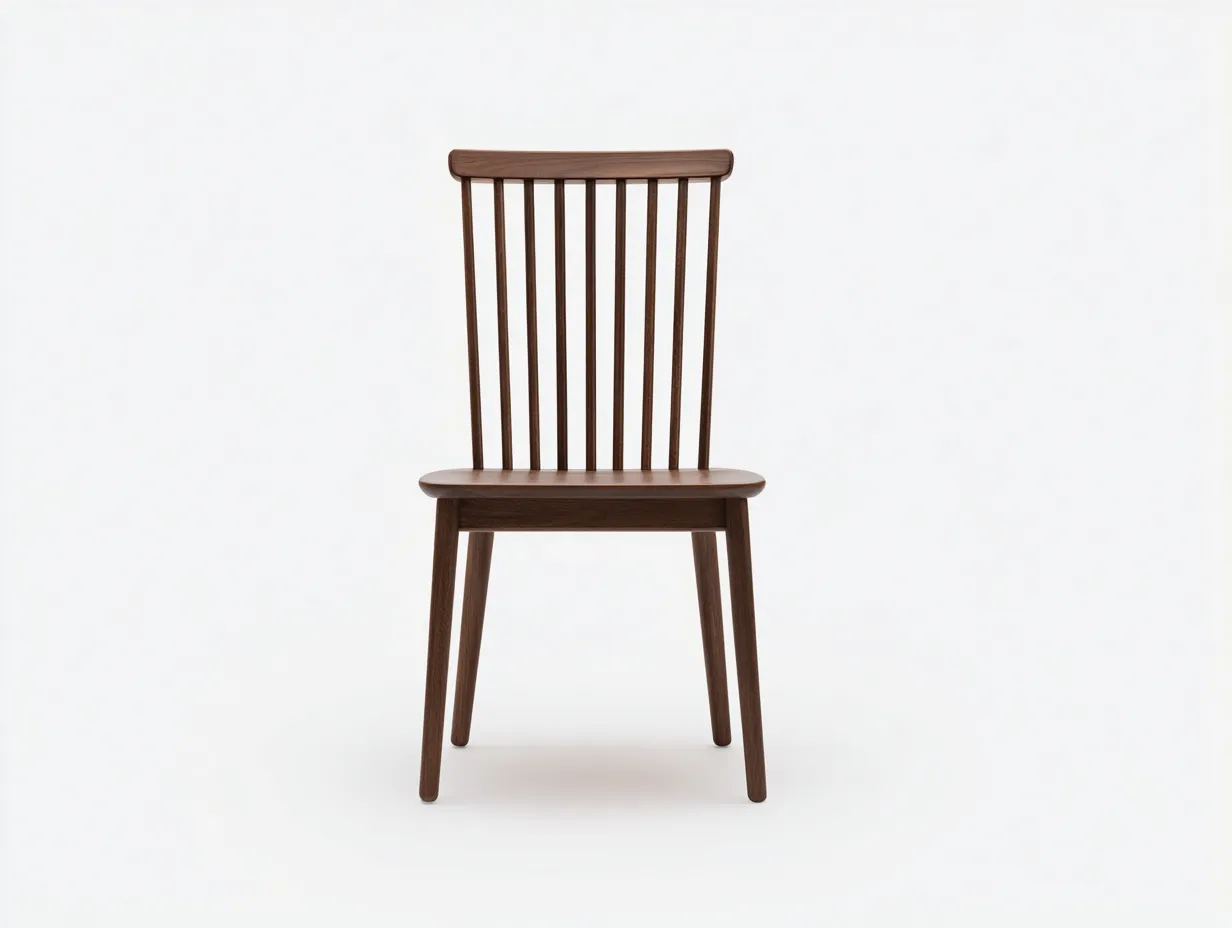 Silla de comedor de madera nogal 48 x 52 x 88 cm - nogal - respaldo de varillas verticales para comedor-Tavexrahome