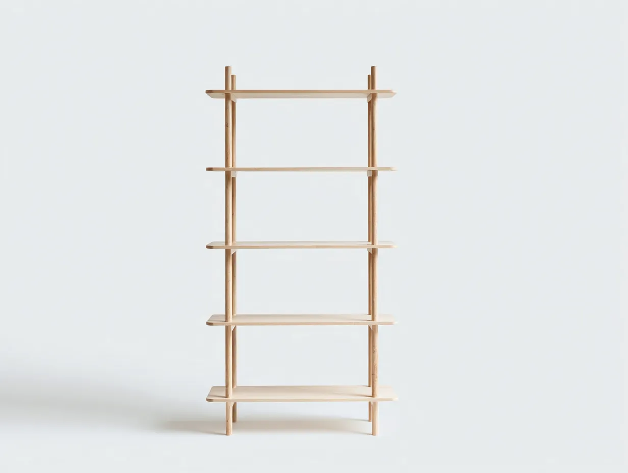 Estantería de madera 96x35x176 cm - nogal cálido - laterales inclinados para estudio-Tavexrahome