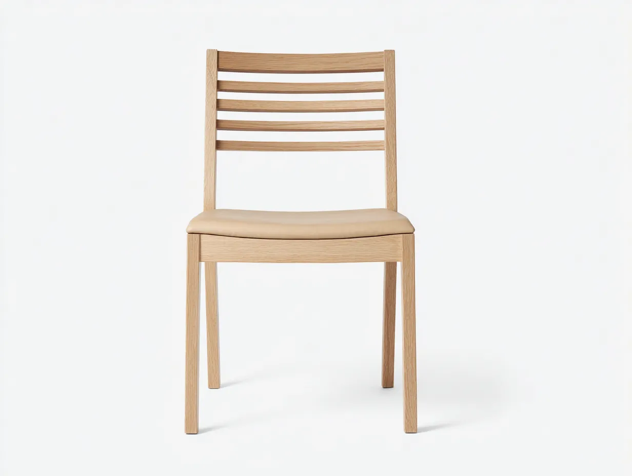 Silla de comedor de roble 49 x 52 x 88 cm - roble natural y beige - asiento acolchado para comedor-Tavexrahome
