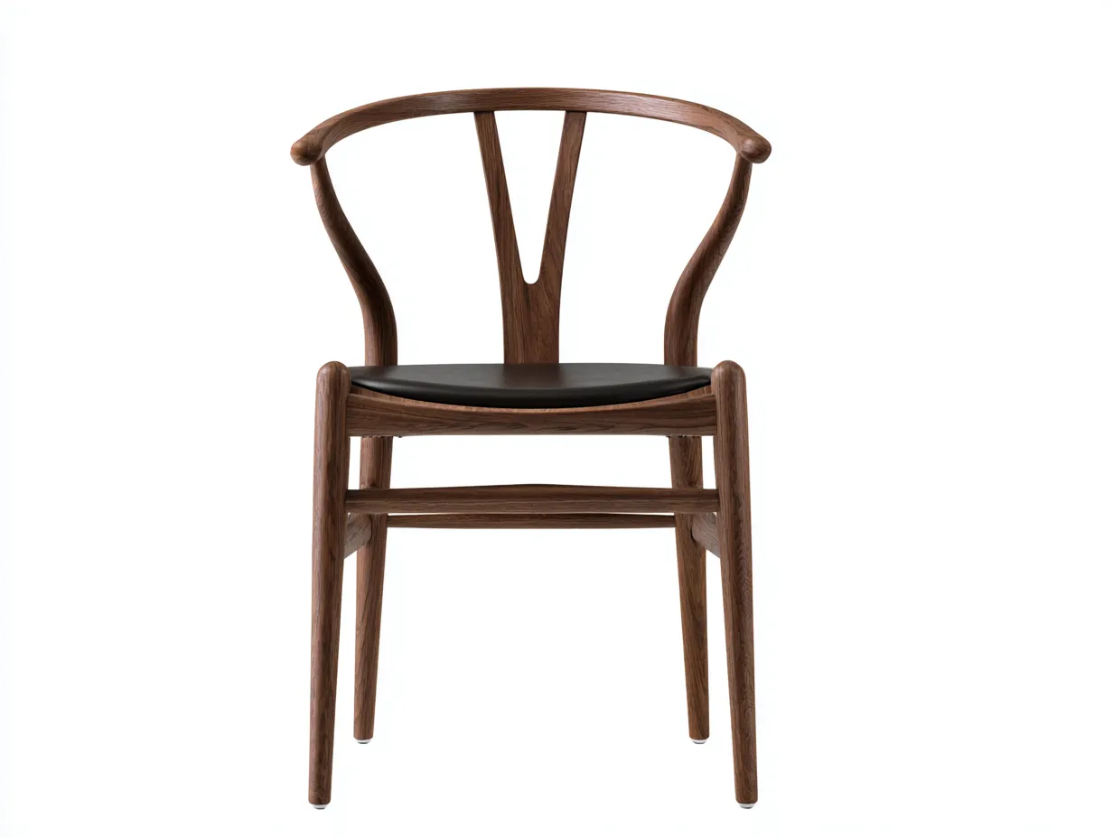 Silla de comedor de madera nogal 55 x 53 x 78 cm - nogal y negro - asiento acolchado y respaldo curvo para comedor-Tavexrahome