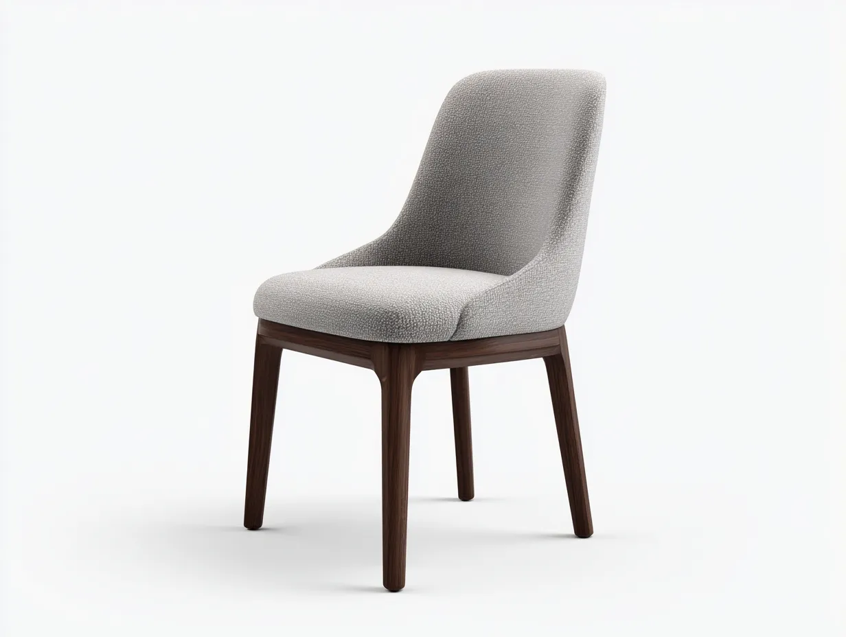 Silla de comedor de tela 51 x 55 x 85 cm - gris piedra y madera oscura - asiento acolchado para comedor-Tavexrahome