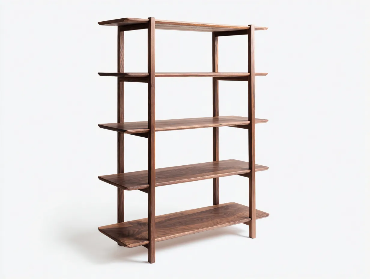 Estantería de madera 128x38x176 cm - nogal oscuro - diseño ancho para estudio-Tavexrahome