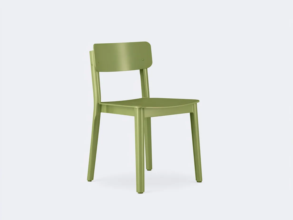 Silla de comedor de plástico 47 x 52 x 82 cm - verde oliva - respaldo abierto para comedor-Tavexrahome