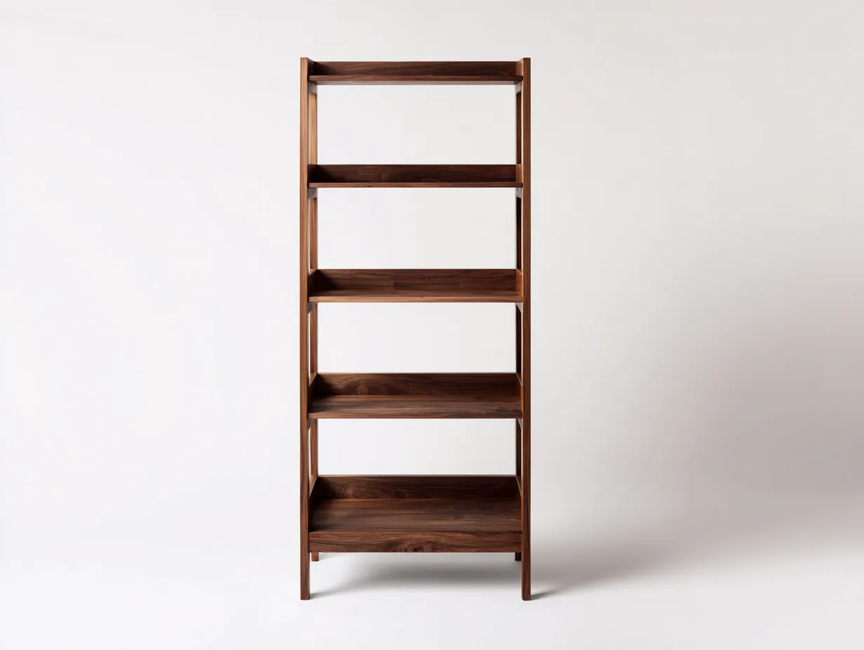 Estantería de madera 110x37x180 cm - nogal medio - estructura rectangular para estudio-Tavexrahome