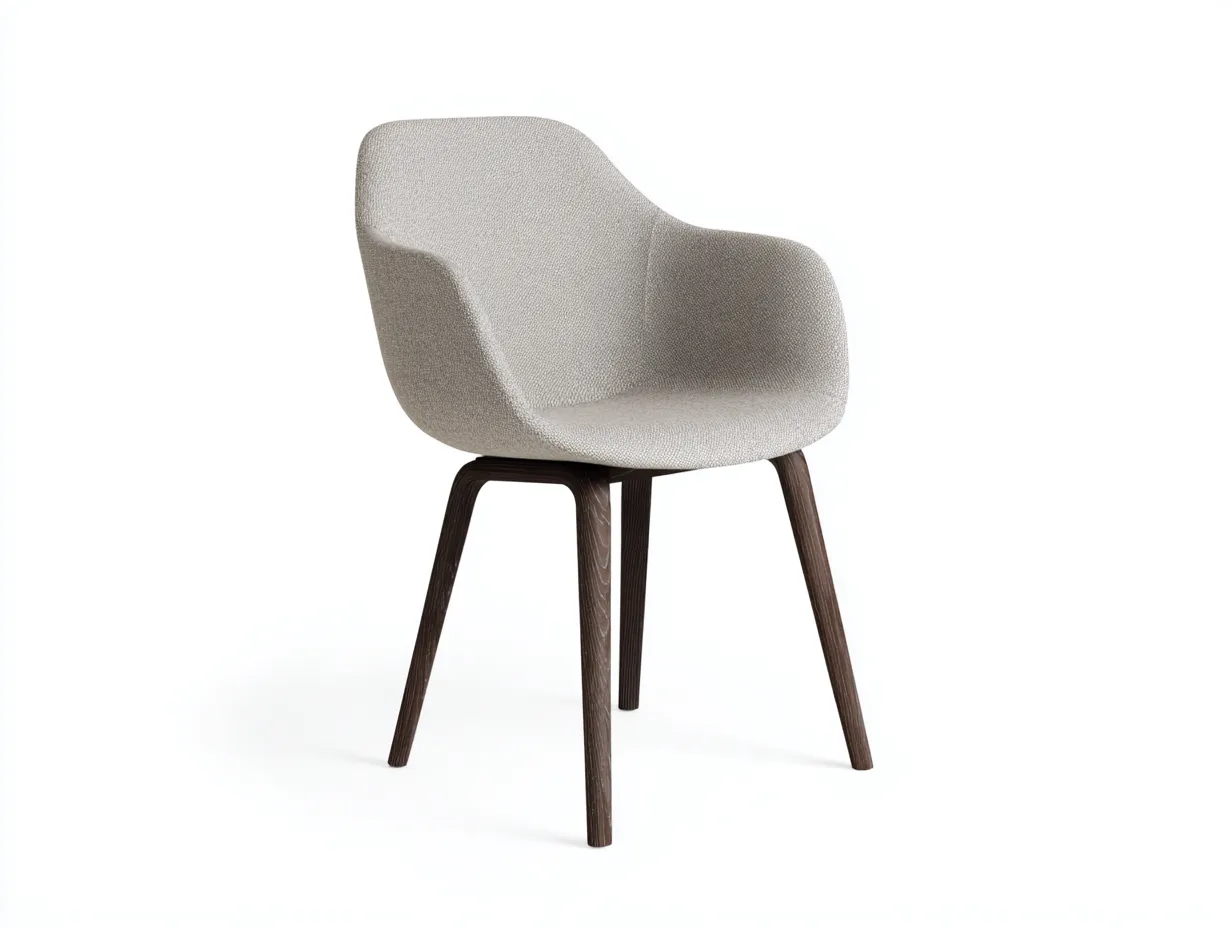 Silla de comedor con reposabrazos 58 x 57 x 82 cm - gris claro y nogal oscuro - asiento envolvente para comedor-Tavexrahome