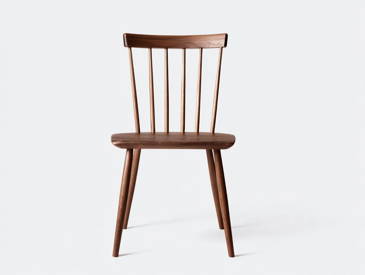 Silla de comedor de madera nogal 48 x 52 x 88 cm - nogal oscuro - respaldo de varillas para comedor-Tavexrahome