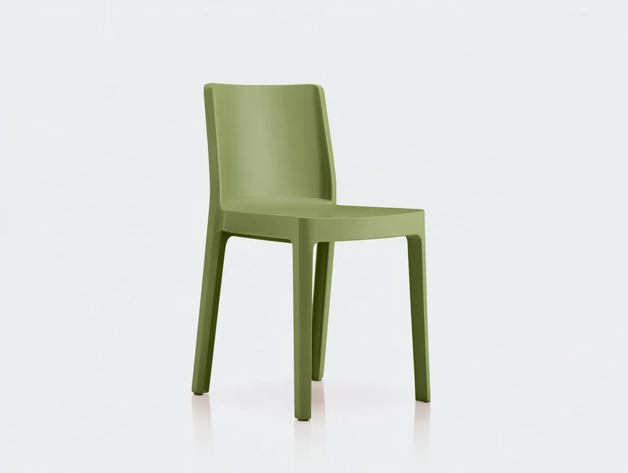 Silla de comedor de plástico 48 x 51 x 84 cm - verde salvia - respaldo alto para comedor-Tavexrahome