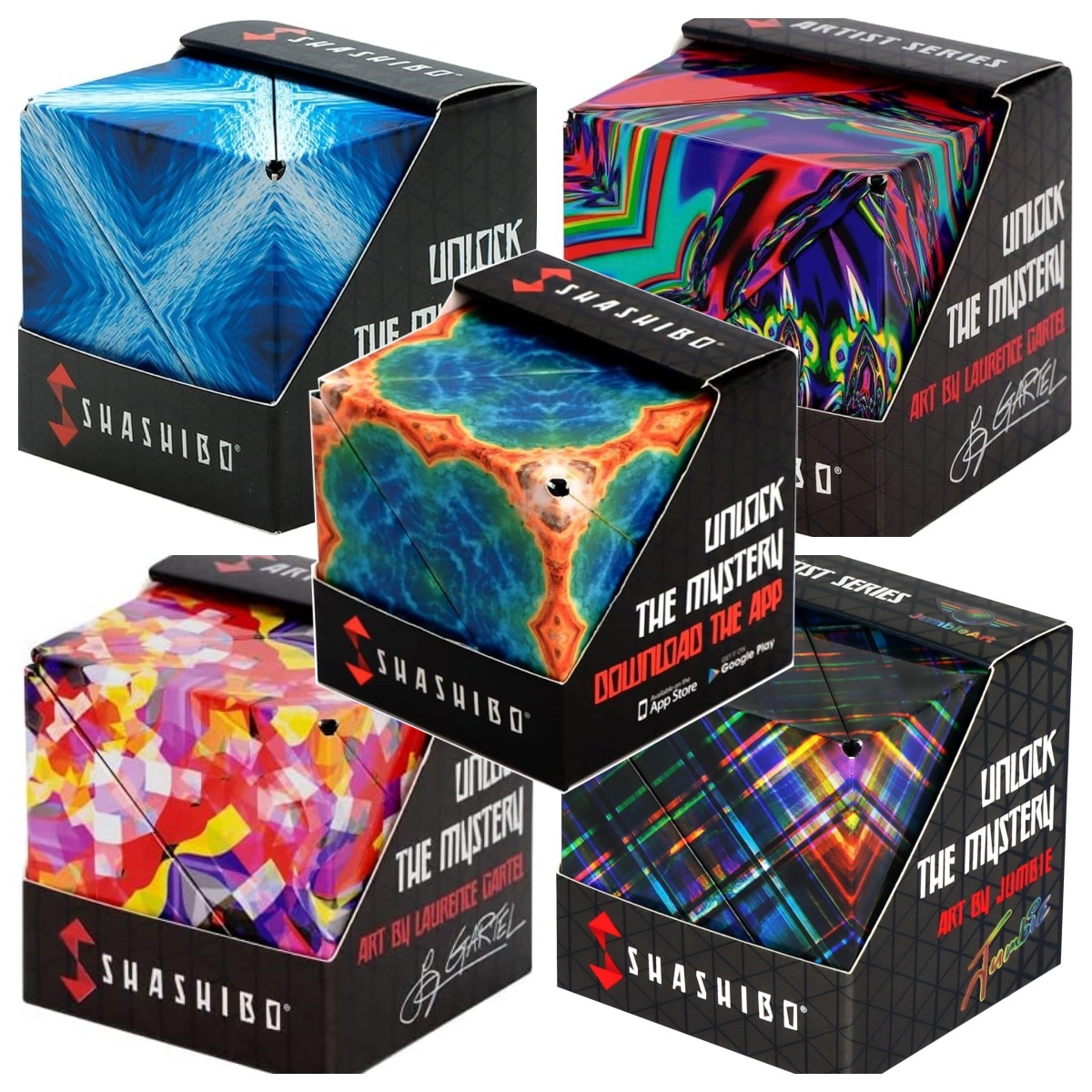 CUTIE DE TRANSFORMARE SHASHIBO - Cubul Rubik patentat și premiat cu 36 de magneți din pământuri rare - se transformă în peste 70 de forme (distanțate)