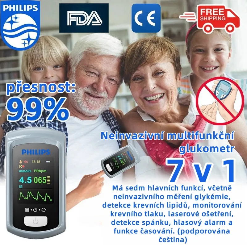 Neinvazivní laserový glukometr Philips 2025, není nutný žádný odběr krve