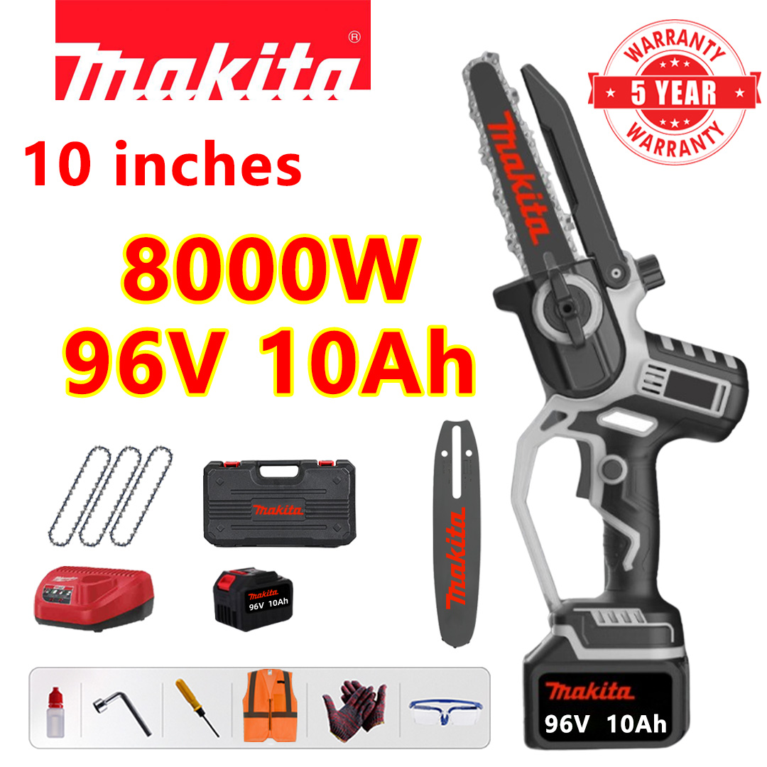 Ferăstrău cu lanț portabil cu baterie cu litiu Makita 8000W, ferăstrău cu lanț fără perii de 10 inch
