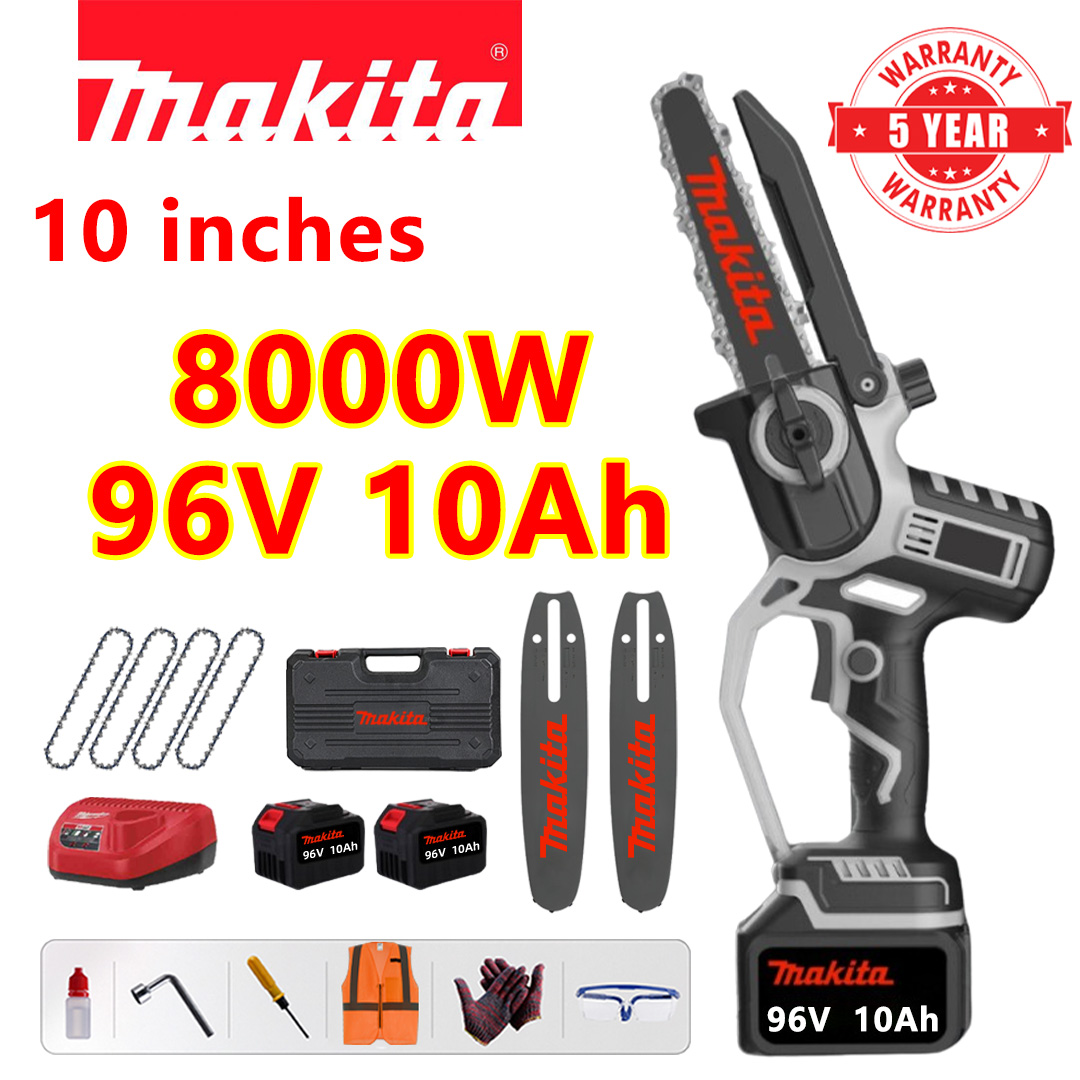 Ferăstrău cu lanț portabil cu baterie cu litiu Makita 8000W, ferăstrău cu lanț fără perii de 10 inch