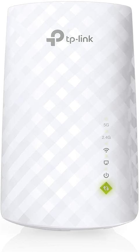 TP-Link WiFi Extender Booster, dual band AC750 Mbps WiFi Range Extender Repeator, Internet Booster cu port Ethernet, Ultraxtend Coverage App Control pentru o configurare ușoară.