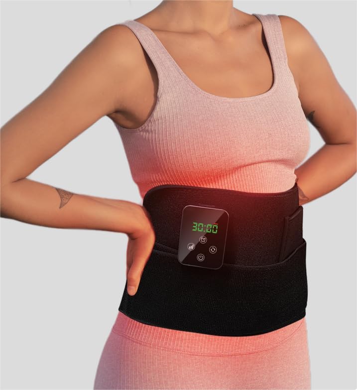 Terapie cu lumină roșie, tampon de terapie cu infraroșu fără fir pentru ameliorarea durerii de spate a genunchiului, banda portabilă portabilă 660nm 850nm pentru terapie cu lumină roșie fără fir cu controler reîncărcabil, potrivită pentru femei și bărbați