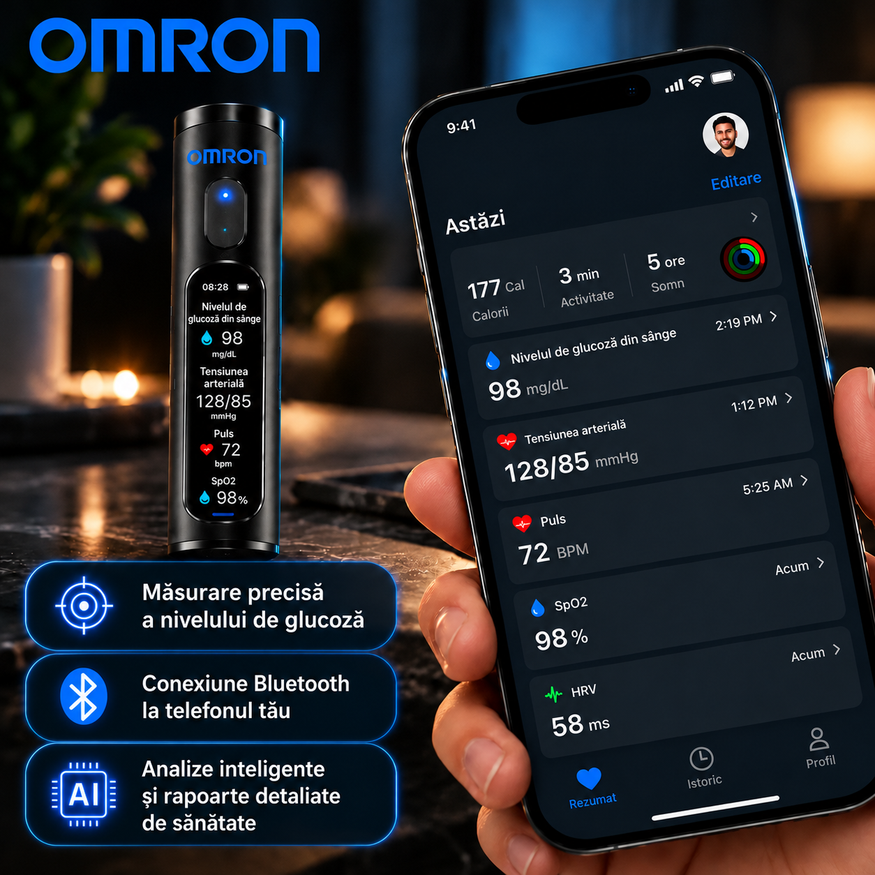 🚀 Inovația revoluționară Omron Healthcare pentru 2027 🔥 Cel mai nou dispozitiv inteligent, neinvaziv, de monitorizare a glicemiei – cu o precizie de 99,9%.