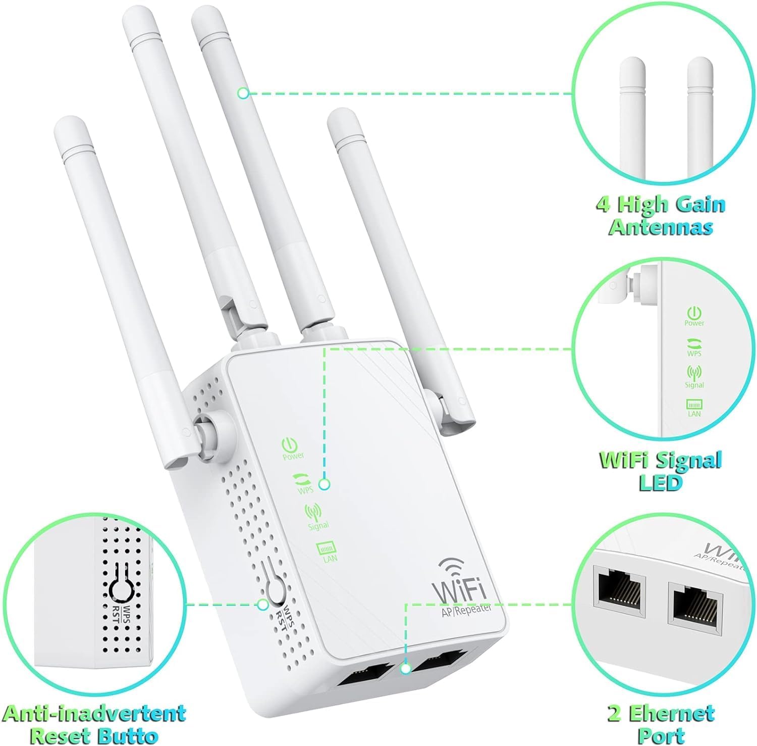 TP-Link WiFi Extender Booster, repetor WiFi Range Extender AC750 Mbps dual band, Internet Booster cu port Ethernet, control aplicație Ultraxtend pentru o configurare ușoară