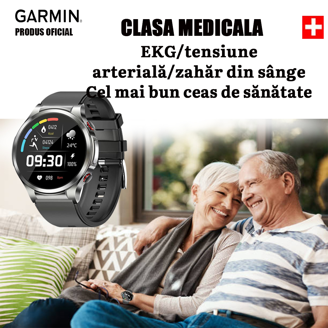 【Garmin】Ceas medical pentru monitorizarea stării de zahăr din sânge și a ritmului cardiac