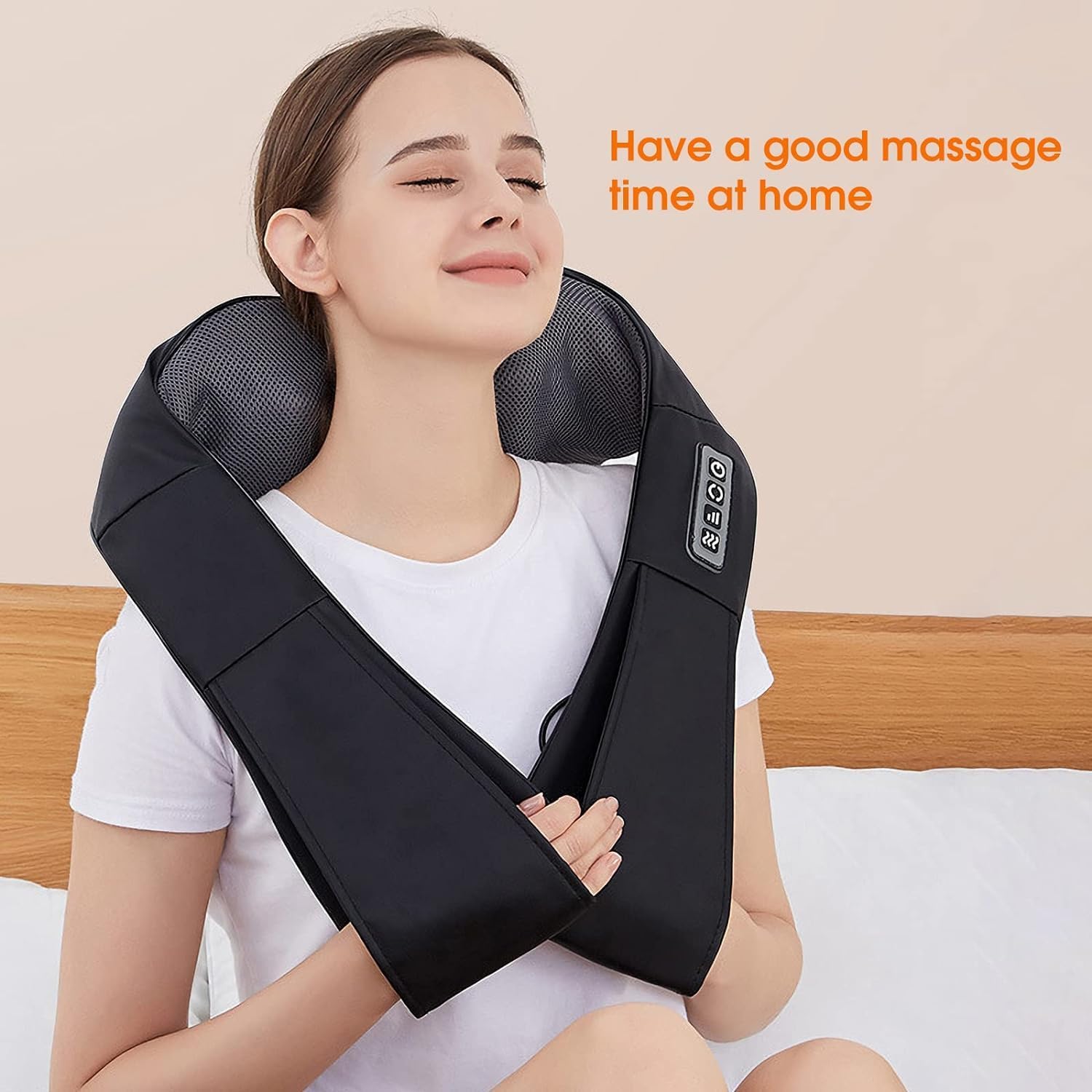 AERLANG Masaj Shiatsu Masaj pentru spate Masaj pentru frământare țesut profund Masaj pentru gât și umeri cu căldură Pernă electrică de masaj 4D Cadou pentru ziua tatălui Cadou pentru fiică