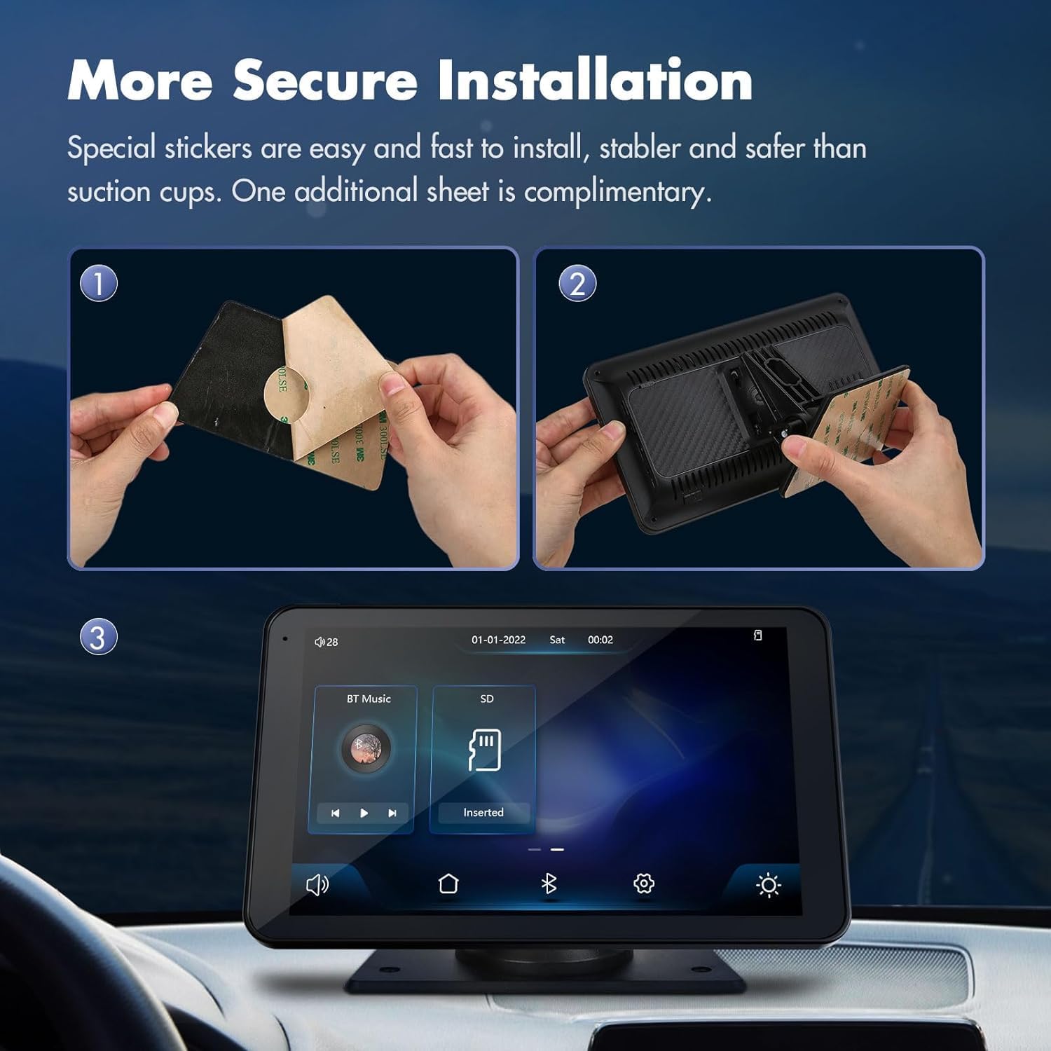 Eleacc Carplay audio portabil wireless pentru mașină, ecran tactil HD de 7 inchi, funcționează cu Apple CarPlay și Android Auto cu oglindă Link/Cameră de rezervă/Siri/Bluetooth/Navigație/AUX pentru toate vehiculele