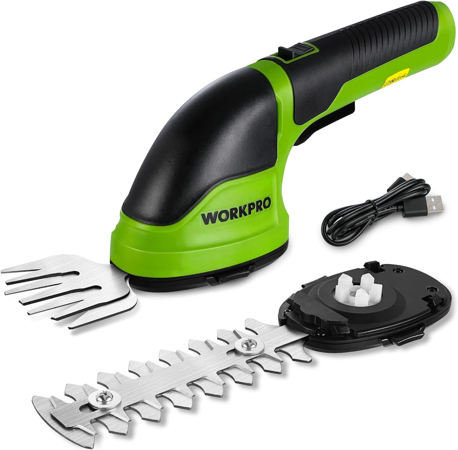 Mașină de tuns gard viu fără fir și mașină de tăiat iarbă WORKPRO 2 în 1 |. Mașină de tăiat iarbă electrică de 3,6 V cu baterie Li-ion de 2000 mAh, mașină de tuns gard viu de mână ușoară cu 2 lame interschimbabile