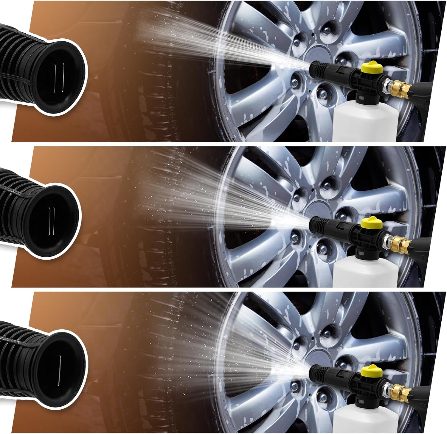 Pistol de pulverizare cu spumă de zăpadă Fai Top, conectare rapidă de 1/4 inch, tun cu spumă îmbuteliată, compatibil cu pistolul de spălat auto cu jet de spălat cu presiune de 1/4 inch.