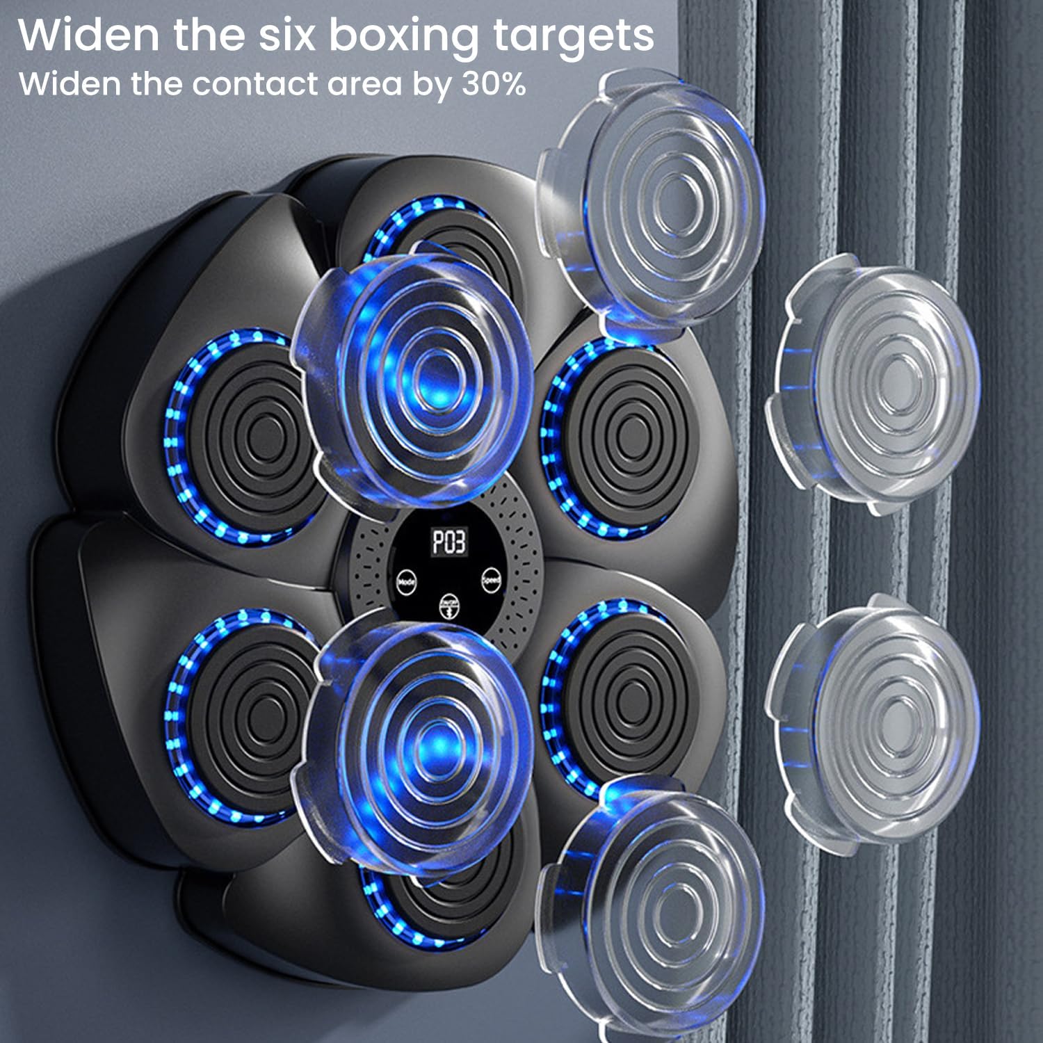 Music Boxing Machine - 2024 Noua versiune inteligentă de montare pe perete Bluetooth cu mănuși de box. 9 moduri de viteză și moduri de numărare. Exerciții distractive și sigure pentru adulți și copii