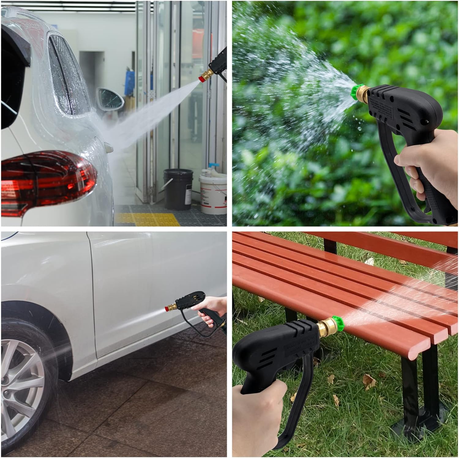 Pistol de spălat cu înaltă presiune 4000PSI Fai Top cu 5 duze de apă, pistol de curățare, pistol de apă pentru curățarea mașinii (conector pentru furtun M22 14 mm și conector rapid Karcher)