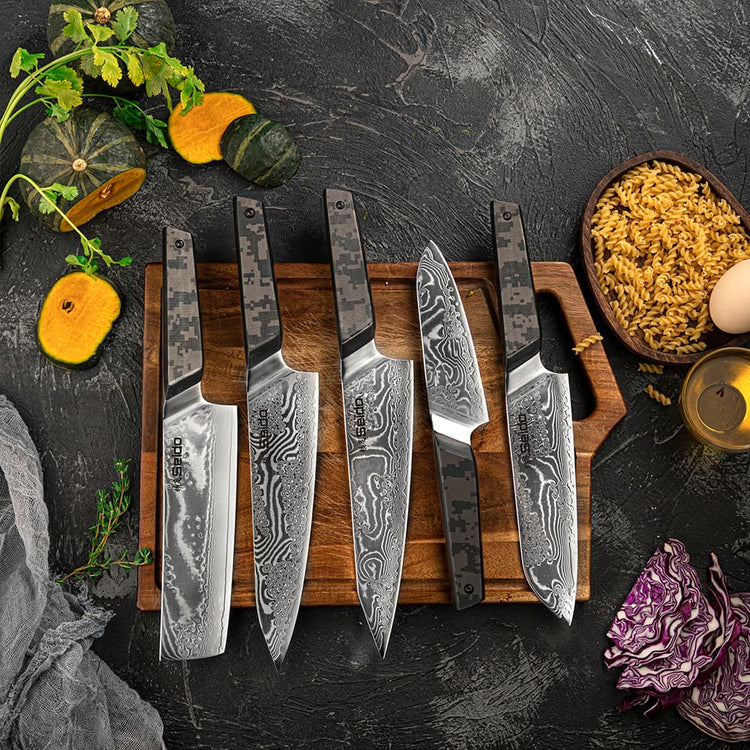 Set de cuțite de bucătar Meisai Damascus