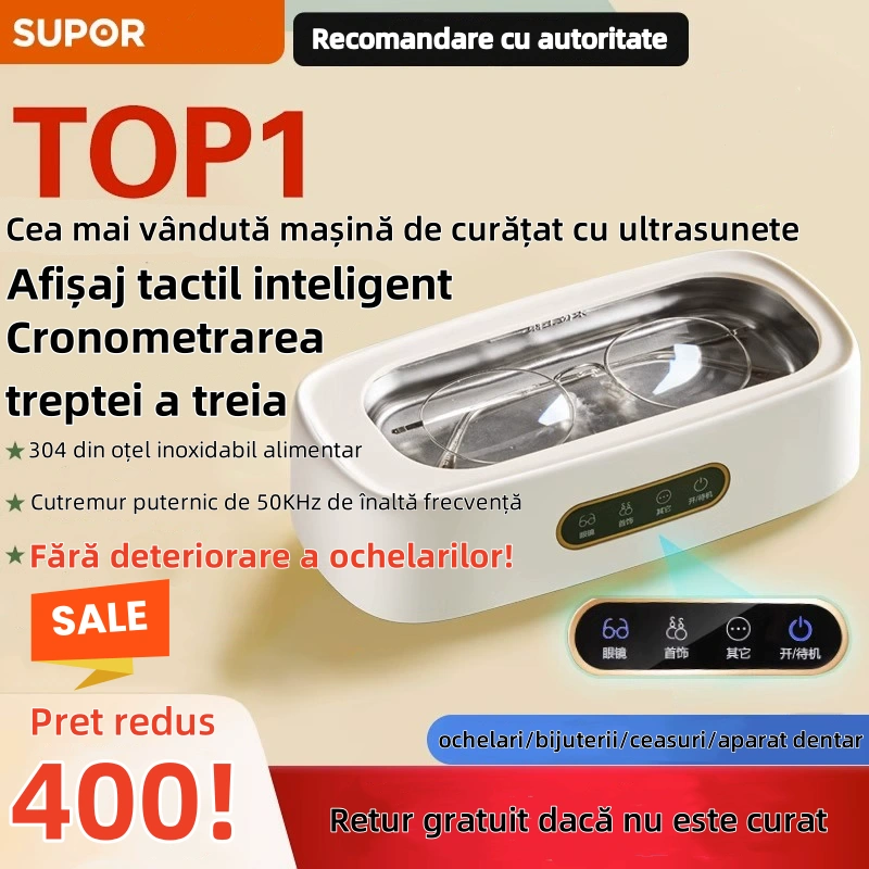 Mașină de curățat cu ultrasunete, ochelari de uz casnic, mașină de spălat bretele, ceas, bijuterii, mașină de curățare automată