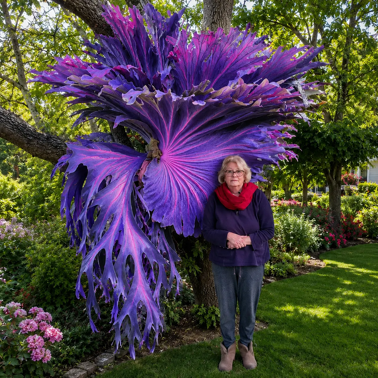 🤗💮 Rare Rainbow Staghorn Fern — Living Botanical Wall Sculpture🦌