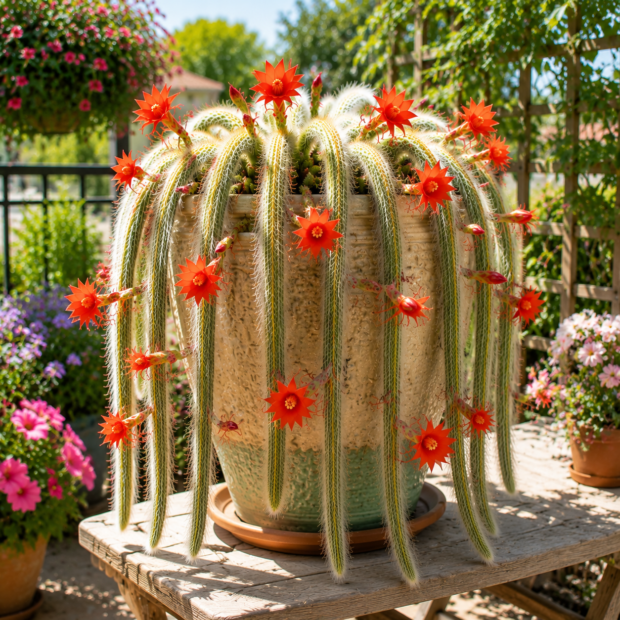 💥🌵Rare Monkey Tail Cactus - A Living Waterfall of Soft, Fluffy Beauty