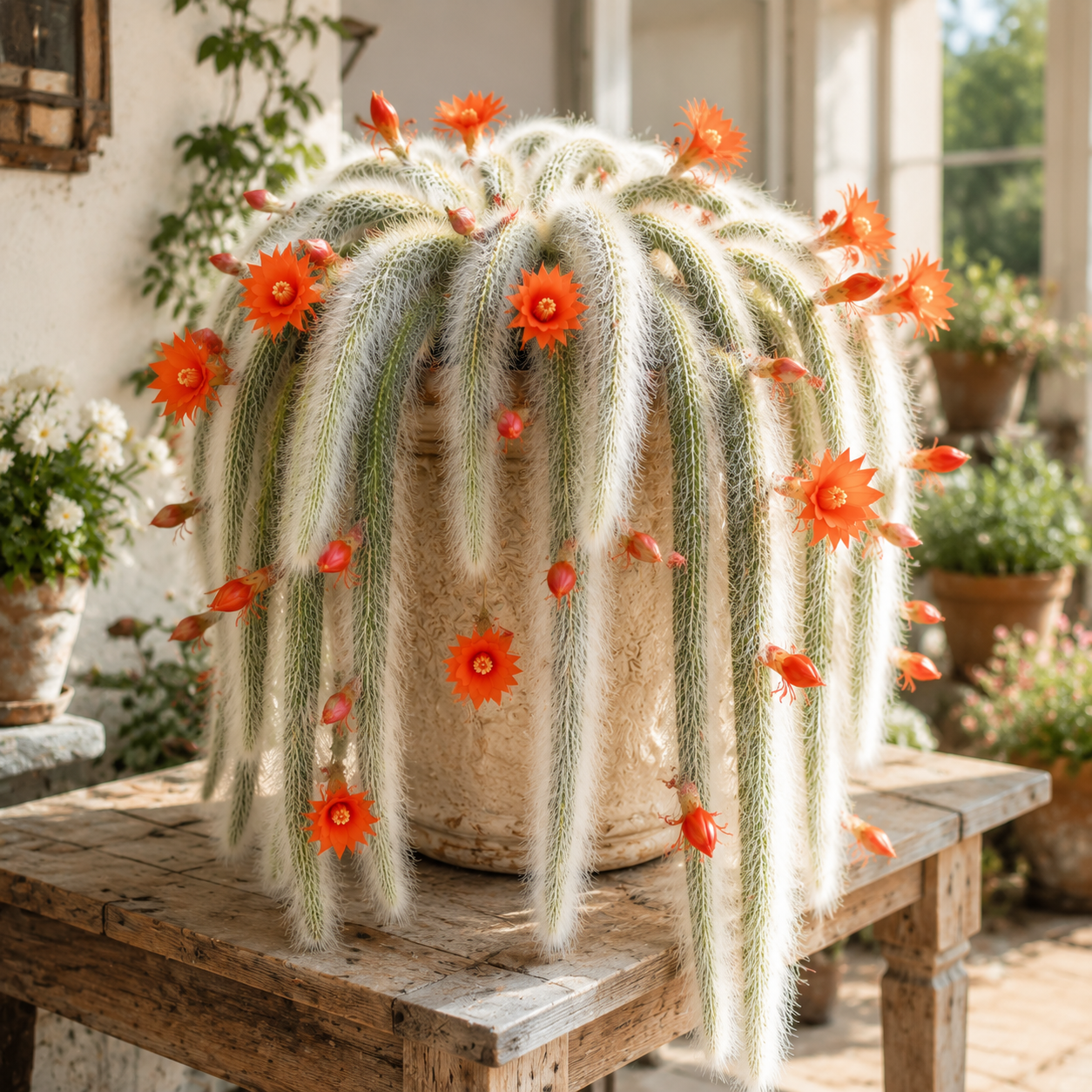💥🌵Rare Monkey Tail Cactus - A Living Waterfall of Soft, Fluffy Beauty