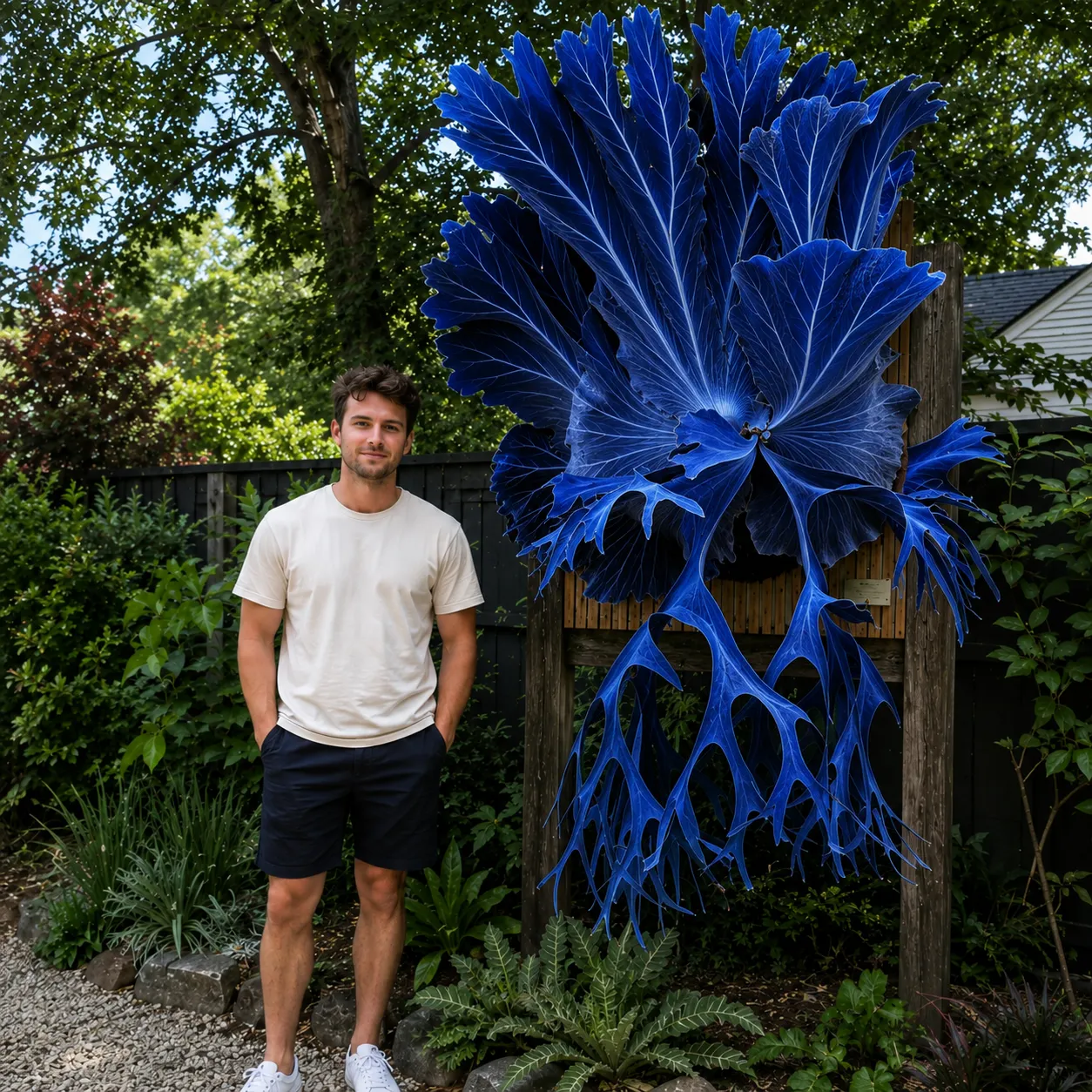 🤗💮 Rare Rainbow Staghorn Fern — Living Botanical Wall Sculpture🦌