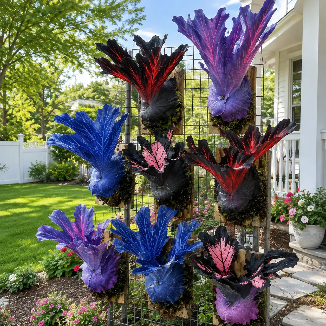 🤗💮 Rare Rainbow Staghorn Fern — Living Botanical Wall Sculpture🦌