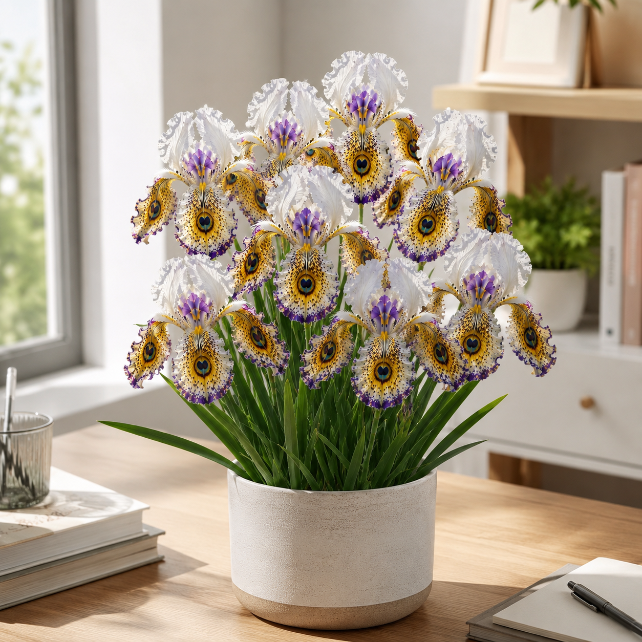 🦚 Peacock Eye Iris Bulb Series-#4 White Purple