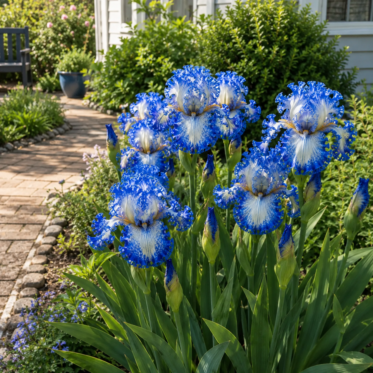🌼Velvet Ruffle Iris Bulbs – #4 Blue