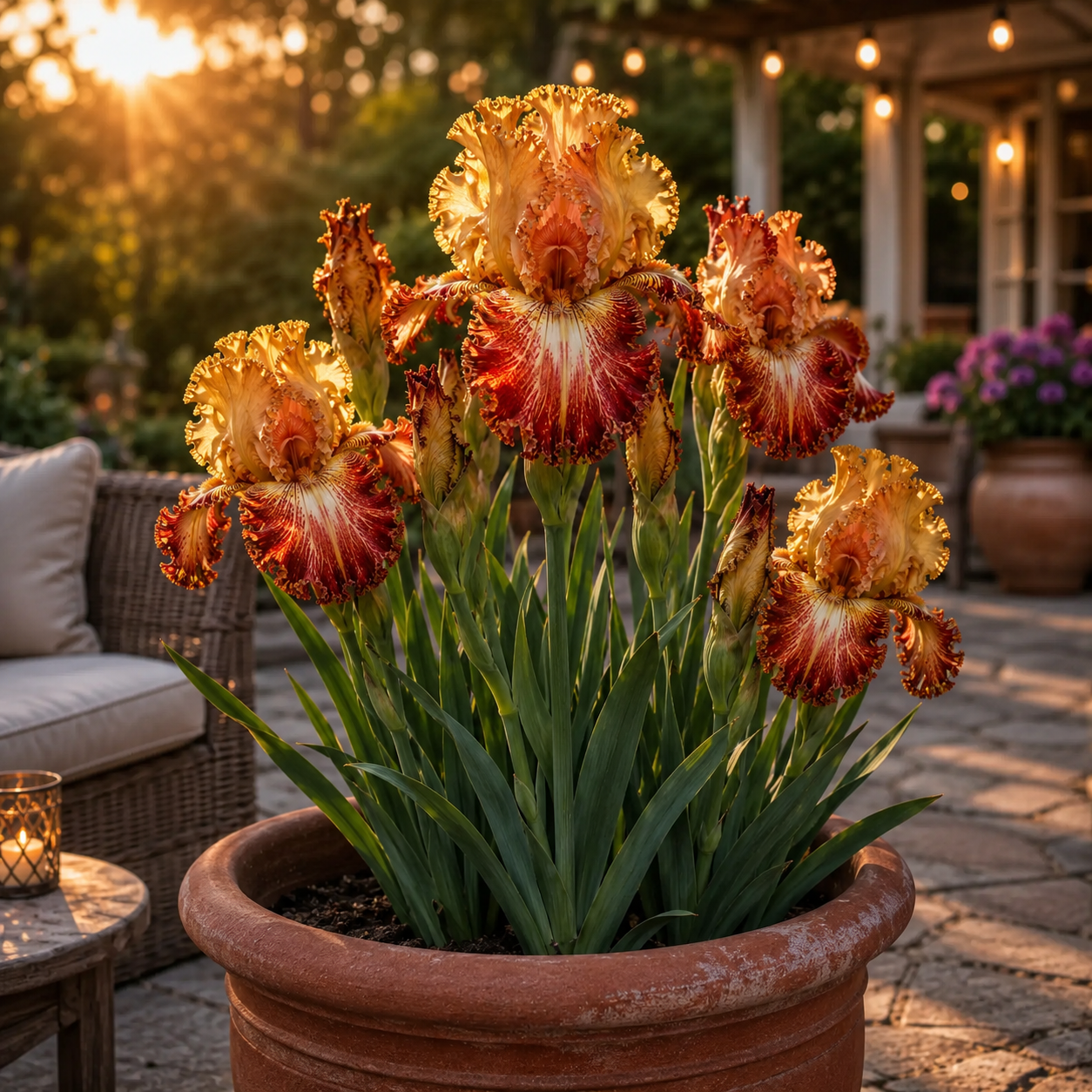 🌼Velvet Ruffle Iris Bulbs – #6 Orange Red