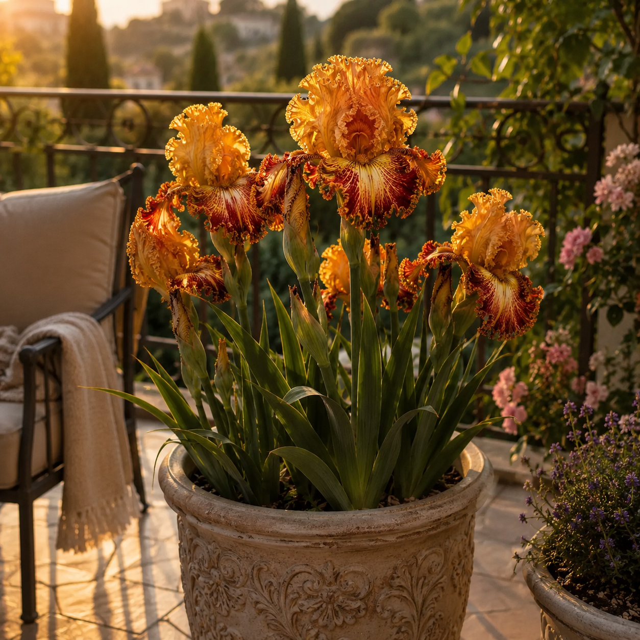 🌼Velvet Ruffle Iris Bulbs – #6 Orange Red