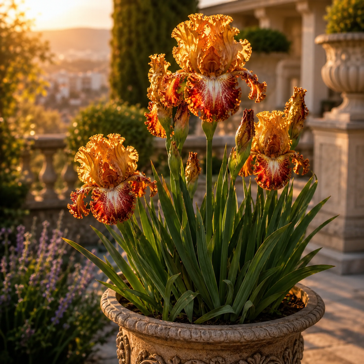 🌼Velvet Ruffle Iris Bulbs – #6 Orange Red