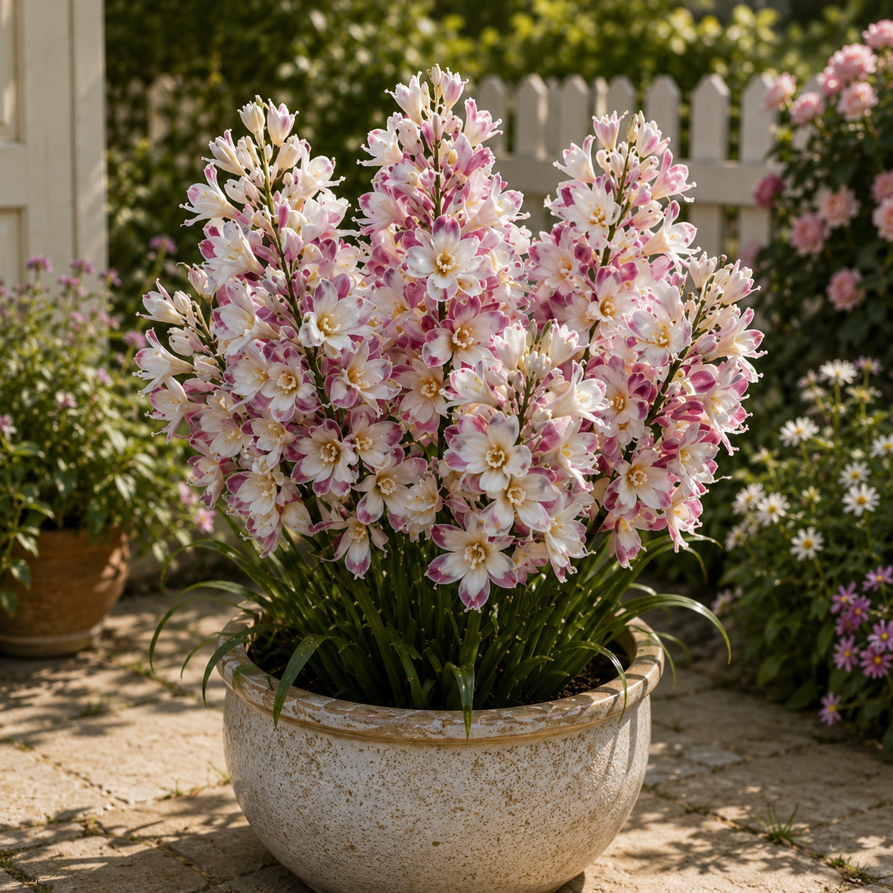 🌱Royal Mosaic Tuberose Bulbs – Rare Multicolor Double Blooms with a Luxurious Fragrance🌸