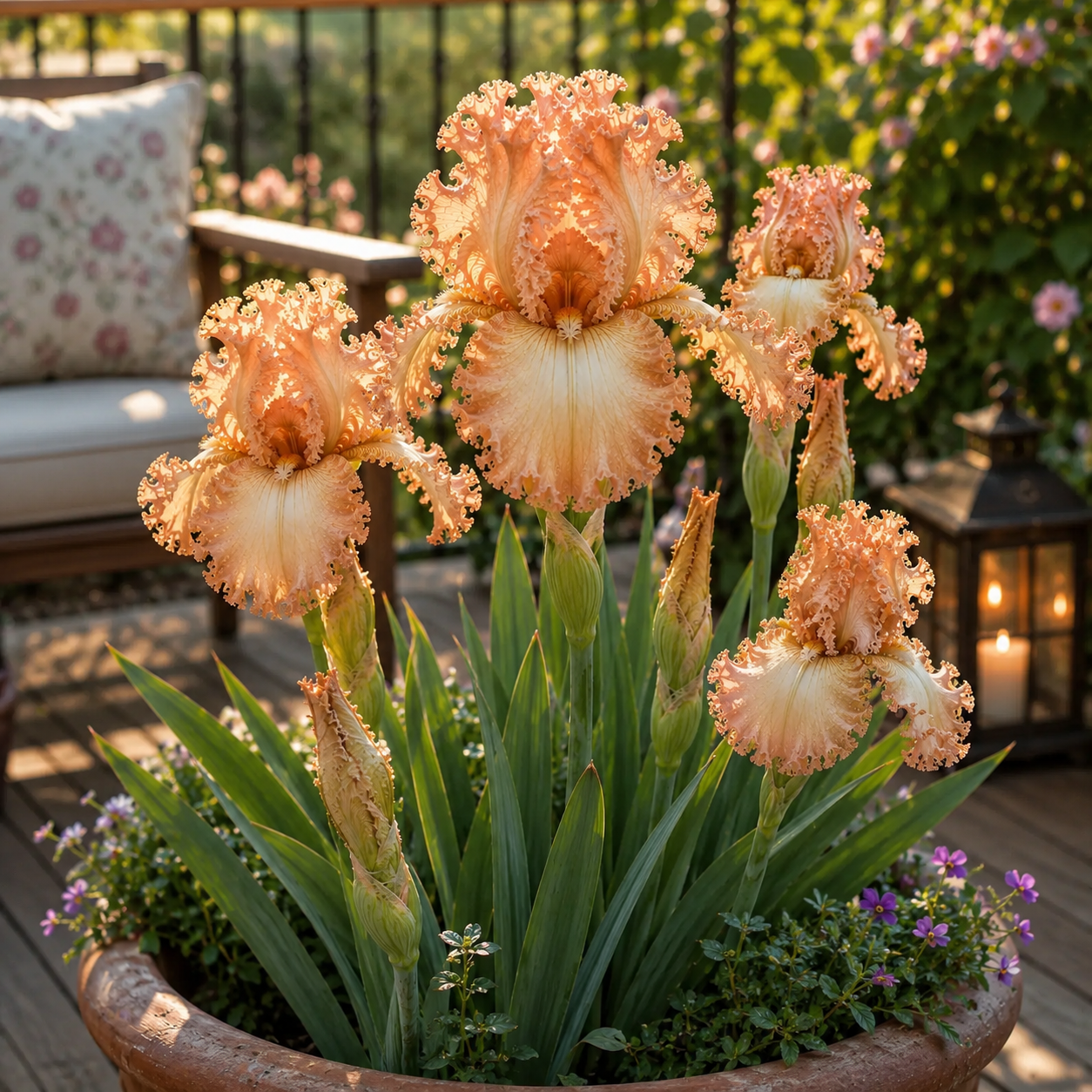 🌼Velvet Ruffle Iris Bulbs – #8 Peach