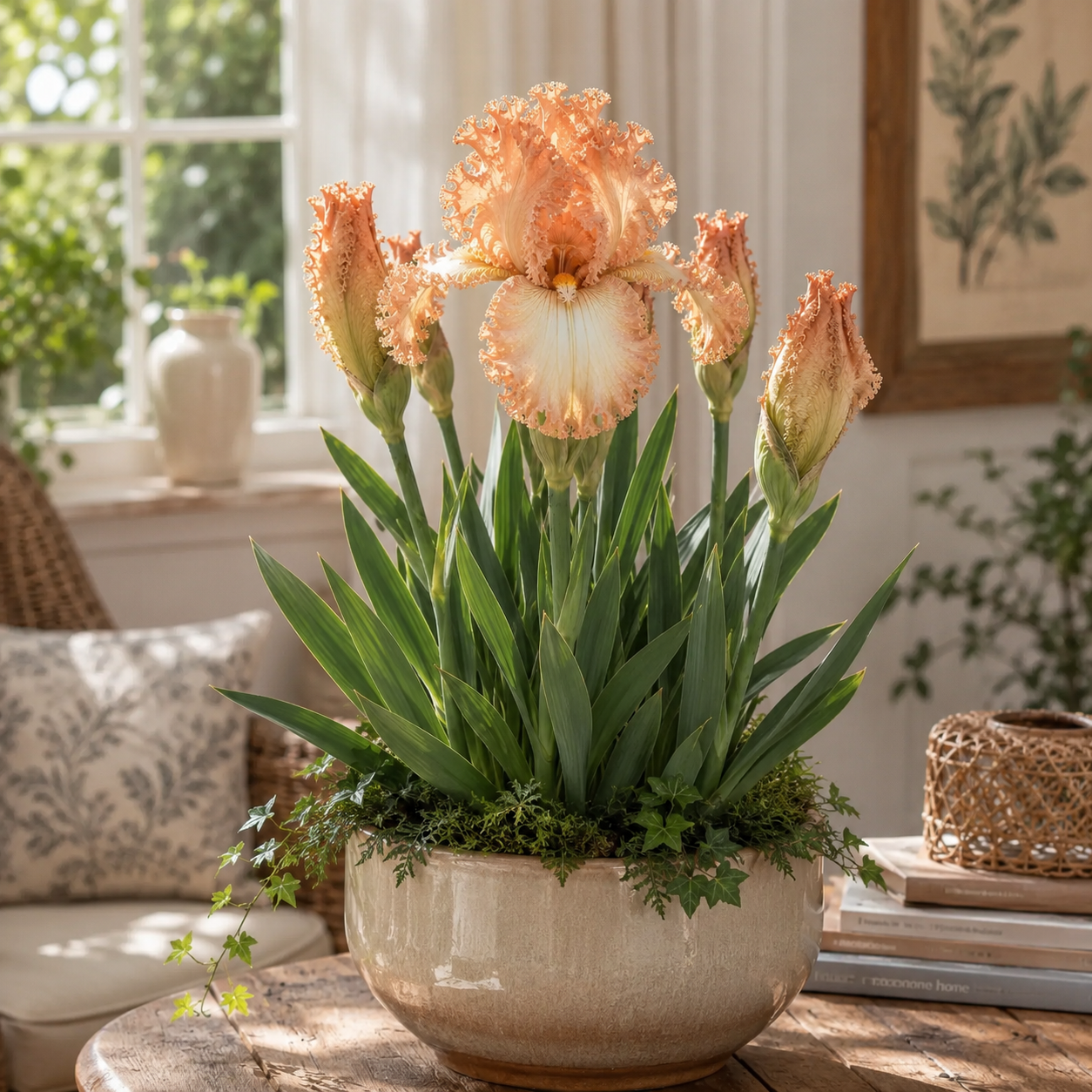 🌼Velvet Ruffle Iris Bulbs – #8 Peach
