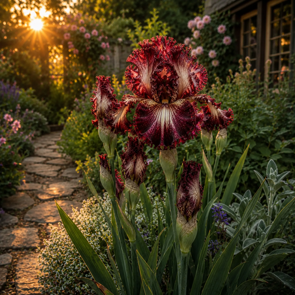 🌼Velvet Ruffle Iris Bulbs – #9 Red
